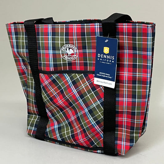 ZA@ DENNIS UNIFORMS Primrose Schools Plaid Tote Bag Lunch Bag 13" x 12" Red/Green H