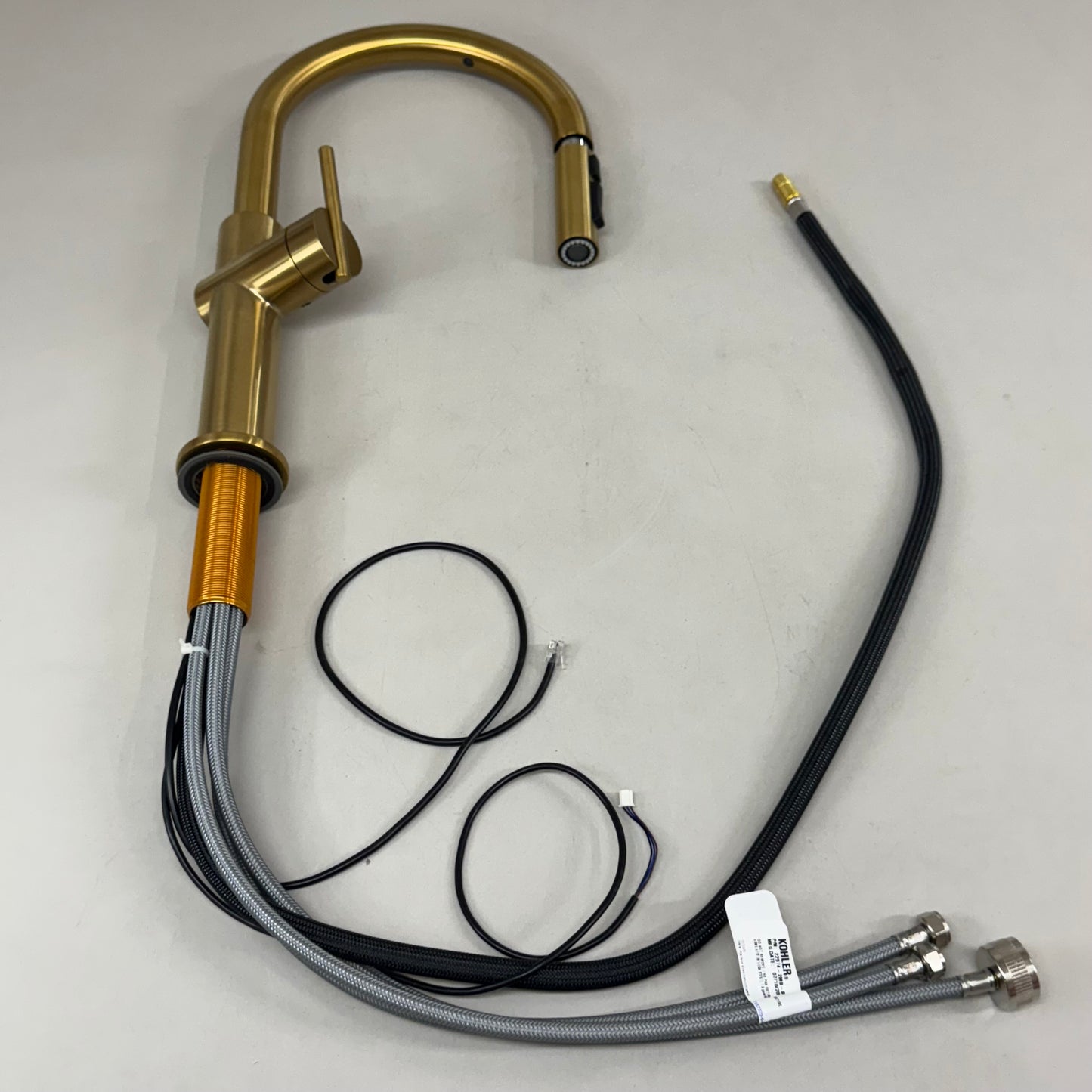 KOHLER Crue Touchless Pulldown Kitchen Faucet Vibrant Brushed Moderne Brass 22974-2MB