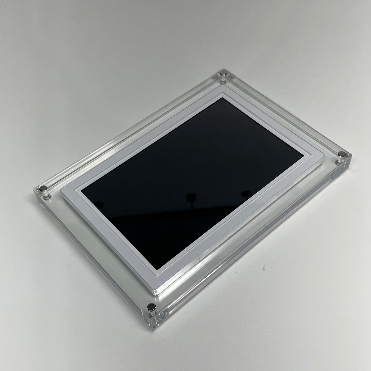 ZA@ FRAMEO Wifi Digital Picture Frame W/ Ips Touch Screen 10" Display Clear Acrylic (Used) Tested Working