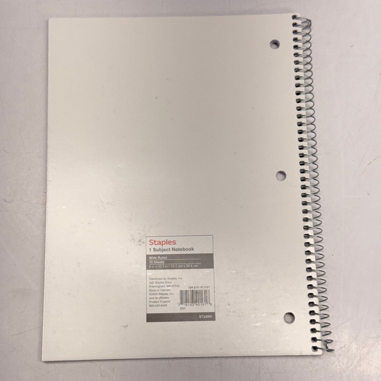 STAPLES (12 PACK) 1-Subject Notebooks Wide Ruled 70 Sheets 8" x 10.5" Black (New- Other)
