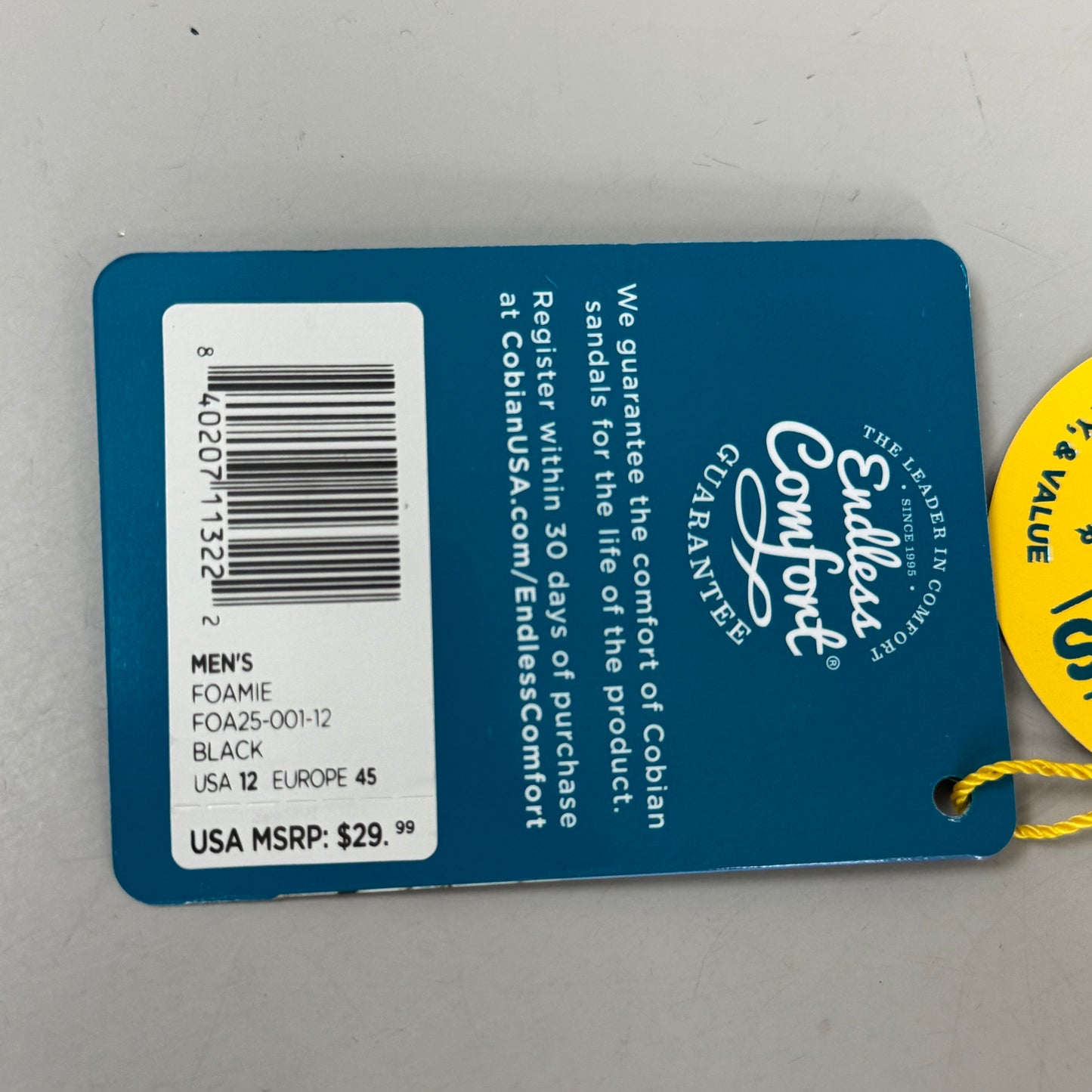 COBIAN Foamie Men's Sandals 12 Black FOA25-001-12