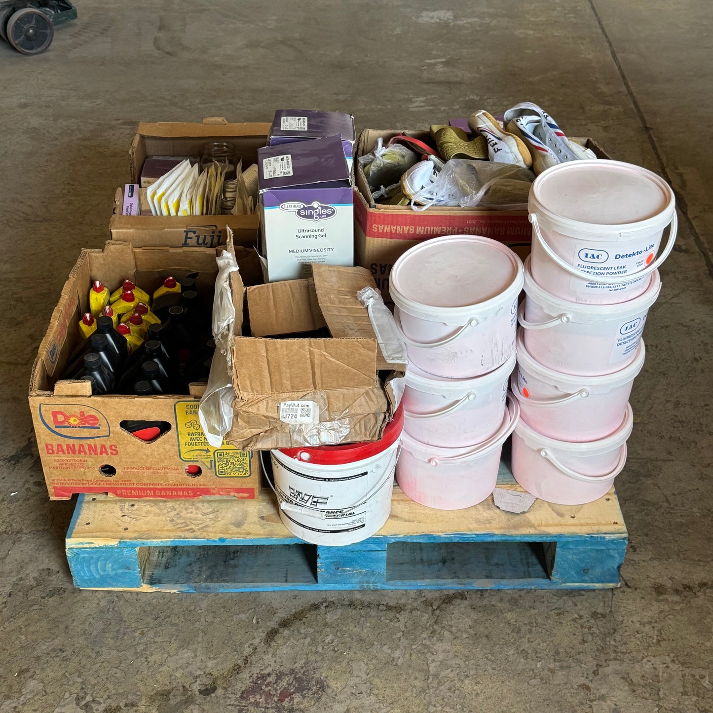 ZA@ Pallet of MIXED Engine Oil, Biological Booster, Daily Nutrition for all Shrimp, Flange Sizing Kit, Coffee, Etc... (AS-IS)
