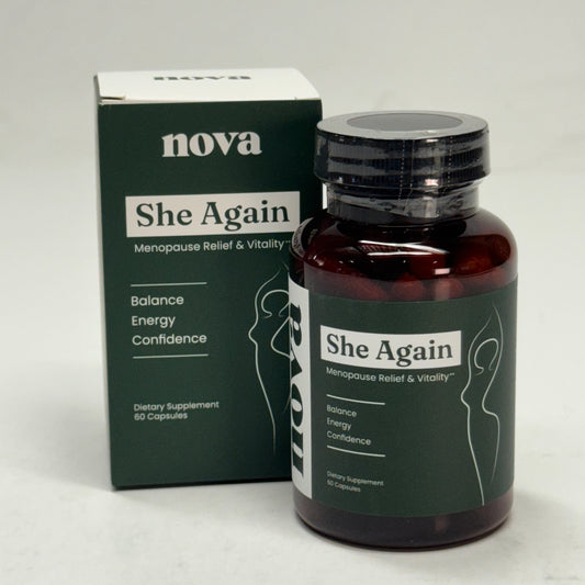 NOVA (60 Capsules) She Again Menopause Relief & Utility for Women’s Health Supplement BB 06/28