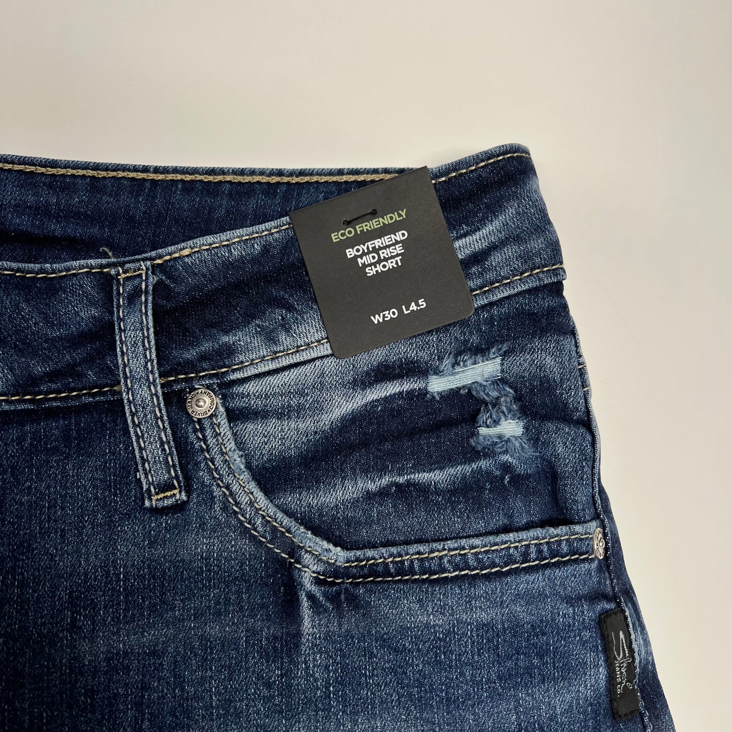 SILVER JEANS Boyfriend Mid Short 5-pocket Women's Sz 30/4.5 Indigo L53608EAF242