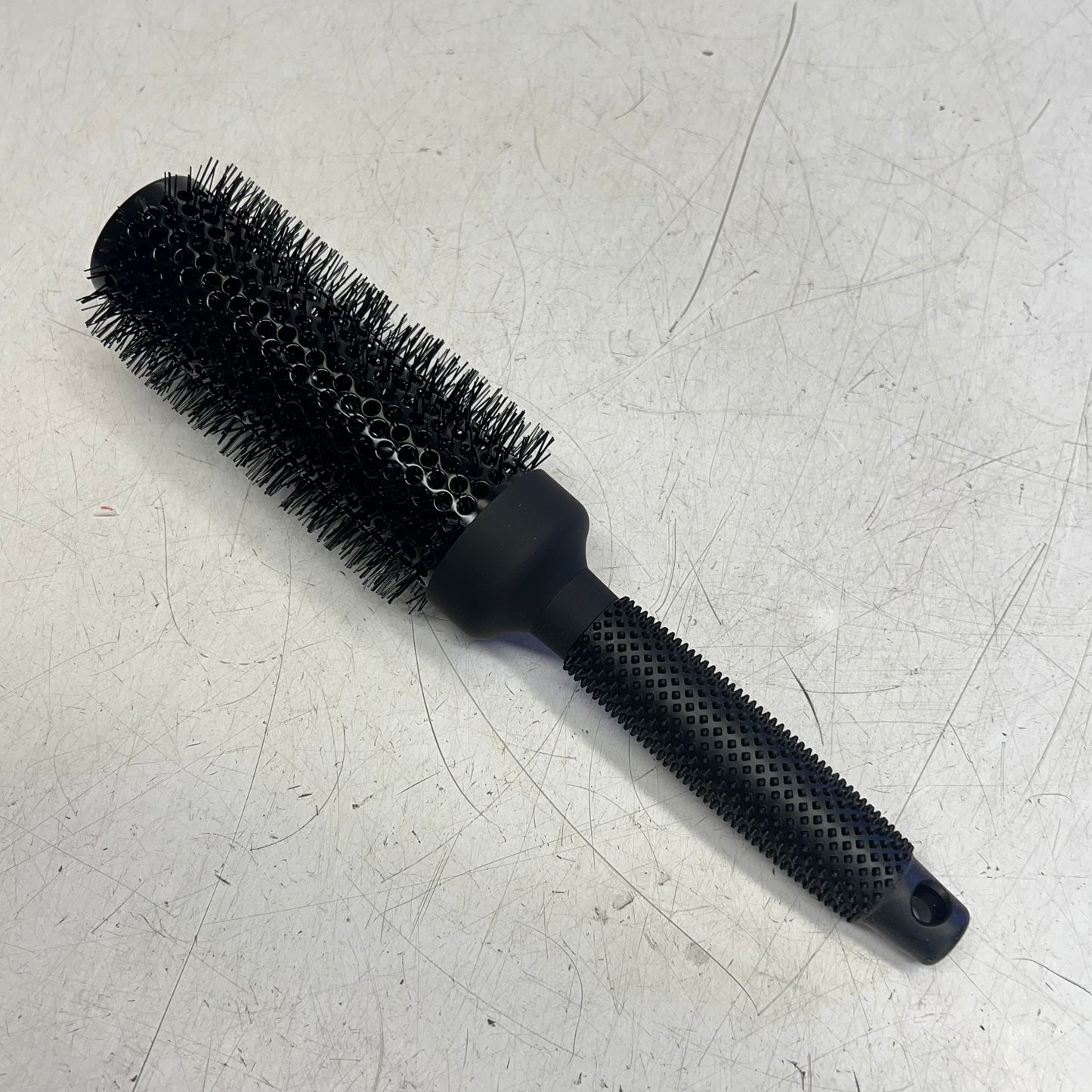 ERGO Ionic Ceramic Round Hair Brush Tourmaline Crystal Complex 1 3/4" Black ER43