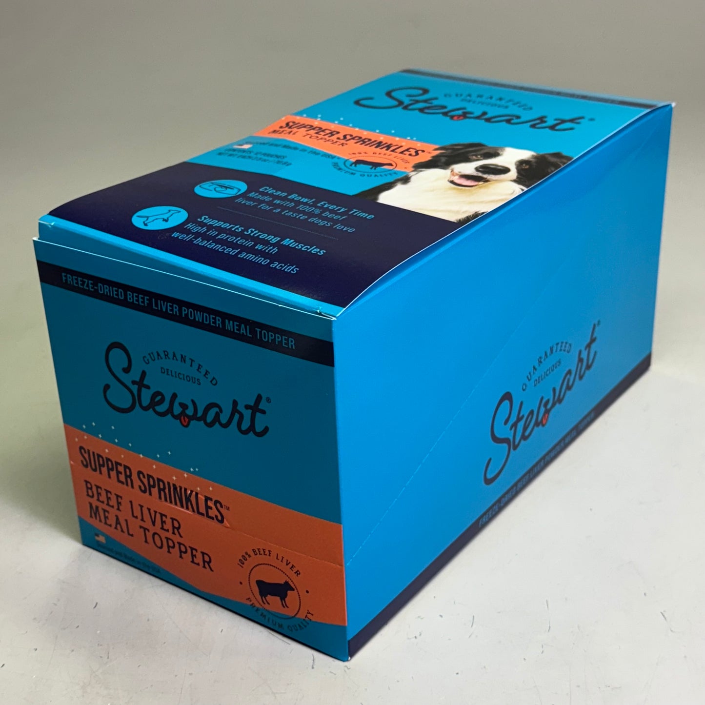 STEWART (12 PACK) Supper Sprinkles Beef Liver Meal Topper 2.5 oz BB 10/25