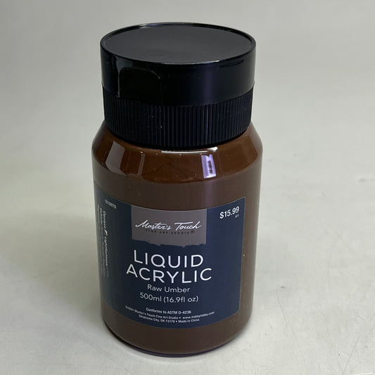 MASTERS TOUCH (2 PACK) Liquid Acrylic Artist Paint 16.9 Fl Oz Raw Umber 1818970