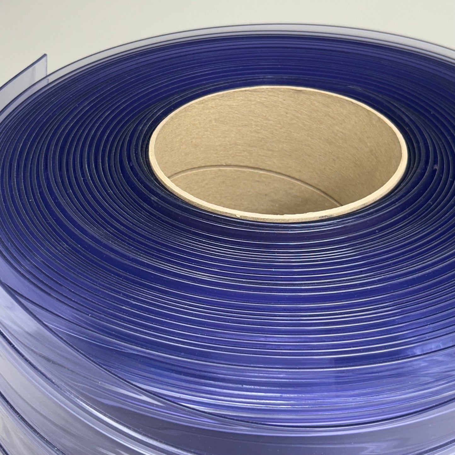 Bulk Roll Of Ribbed Flexible PVC Material 100' Blue Tint