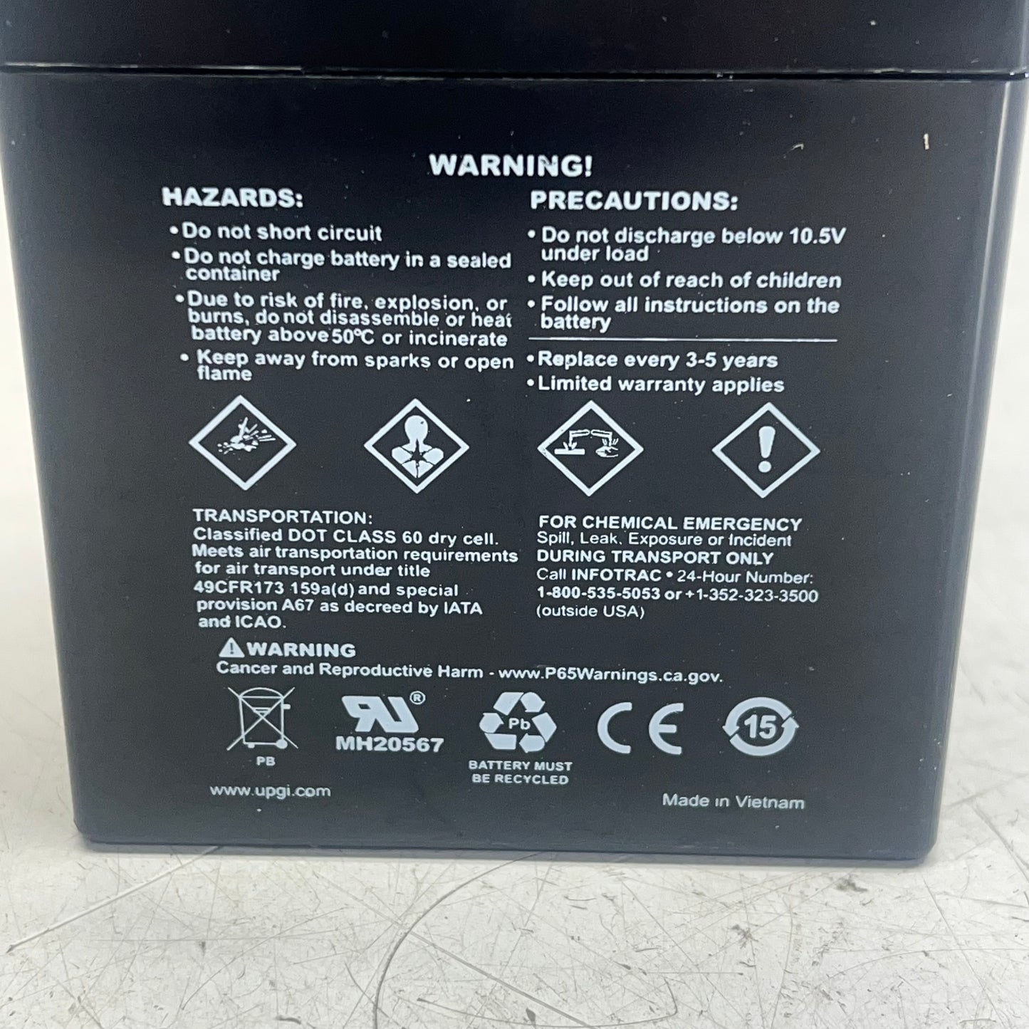 ZA@ UPG Sealed Lead Acid Battery Spill-proof & Regulated Valve 12V-5AH UB1250