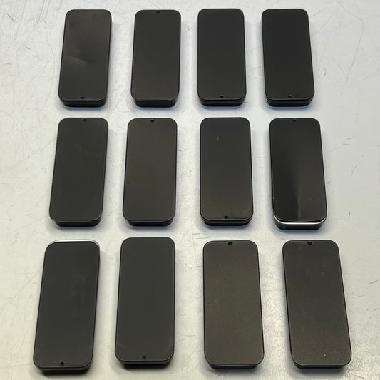 COSHAR (12 PACK) Metal Rectangular Sliding Lid Tin Boxes Black X002P8ZQN7