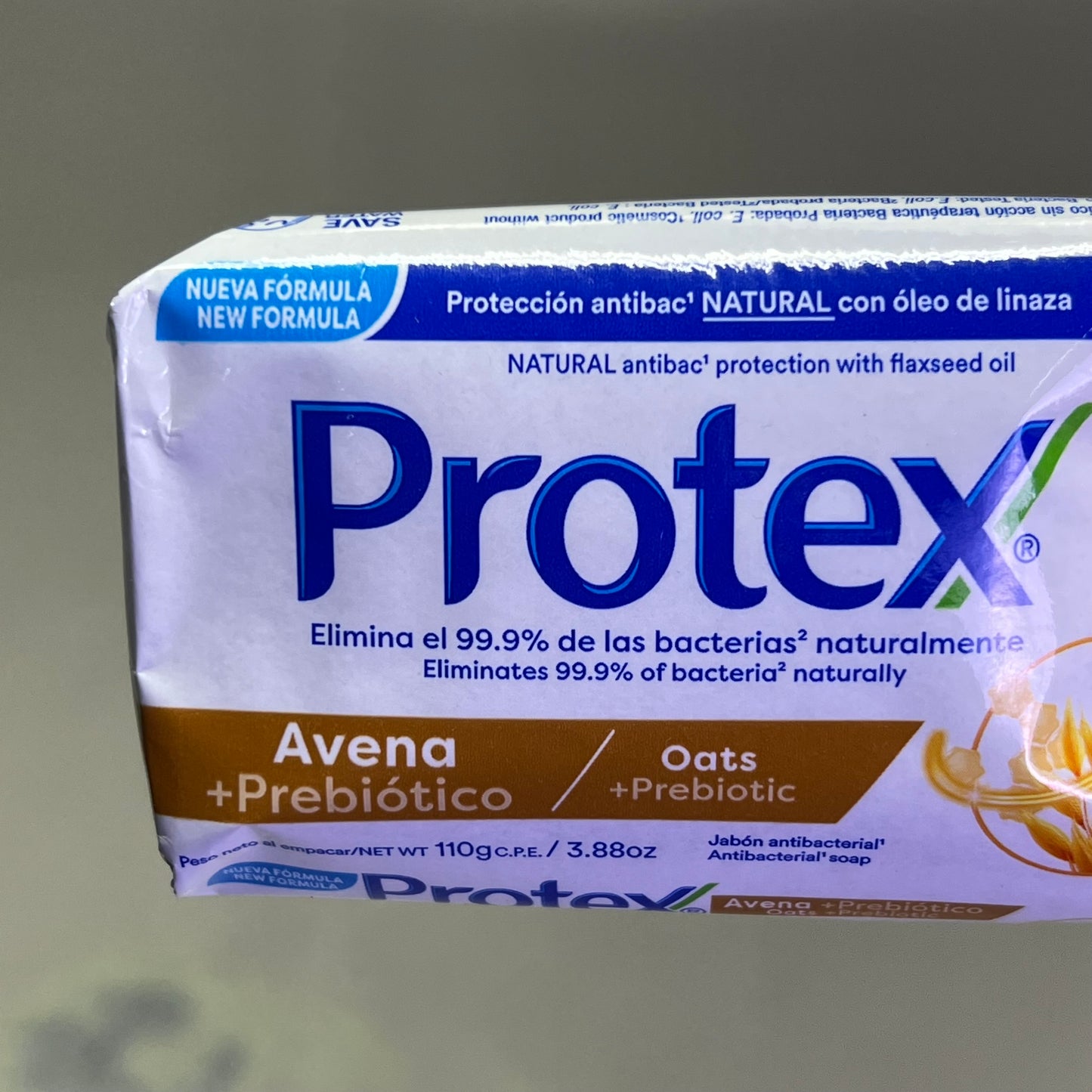PROTEX (12 PACK) Oats & Flaxseed Oil +Prebiotic Natural Antibac Bar Soap 3.88oz