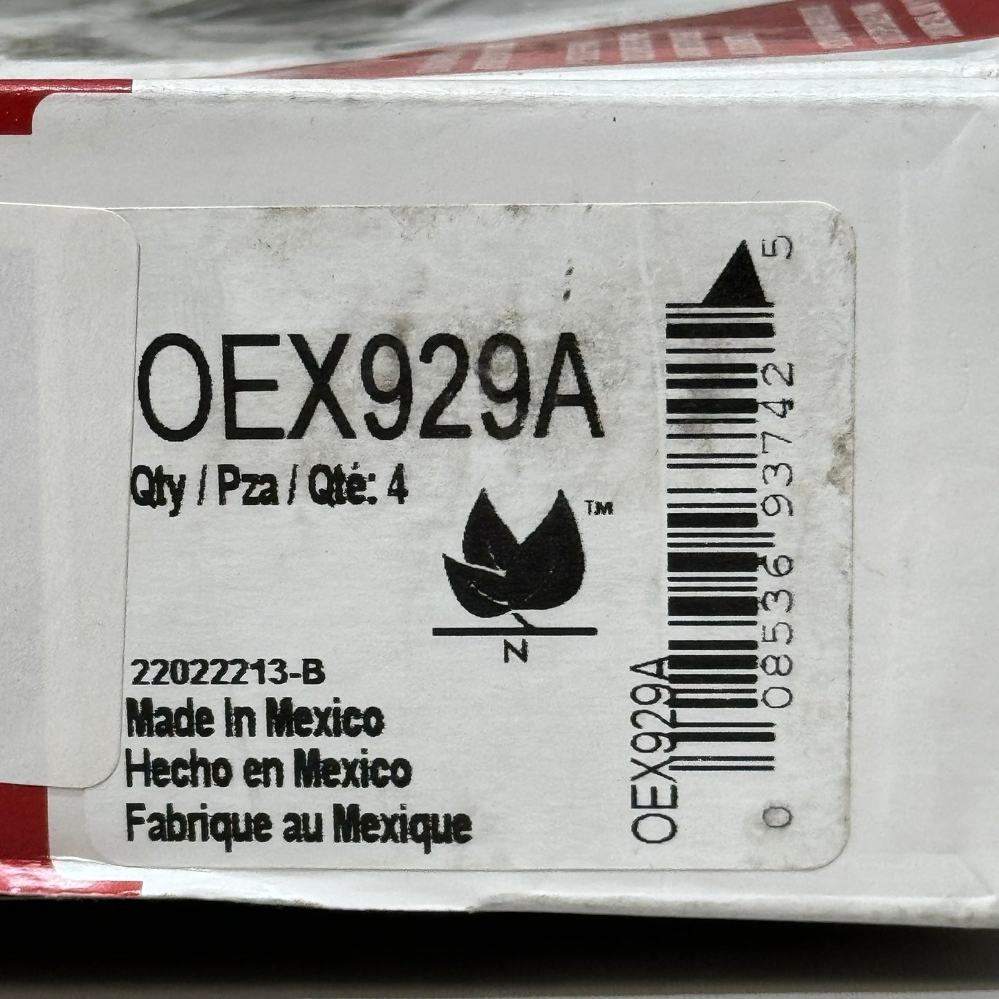 WAGNER OEx Premium Ceramic Disc Brake Pad Set 6" x 2 1/2" Grey OEX929A