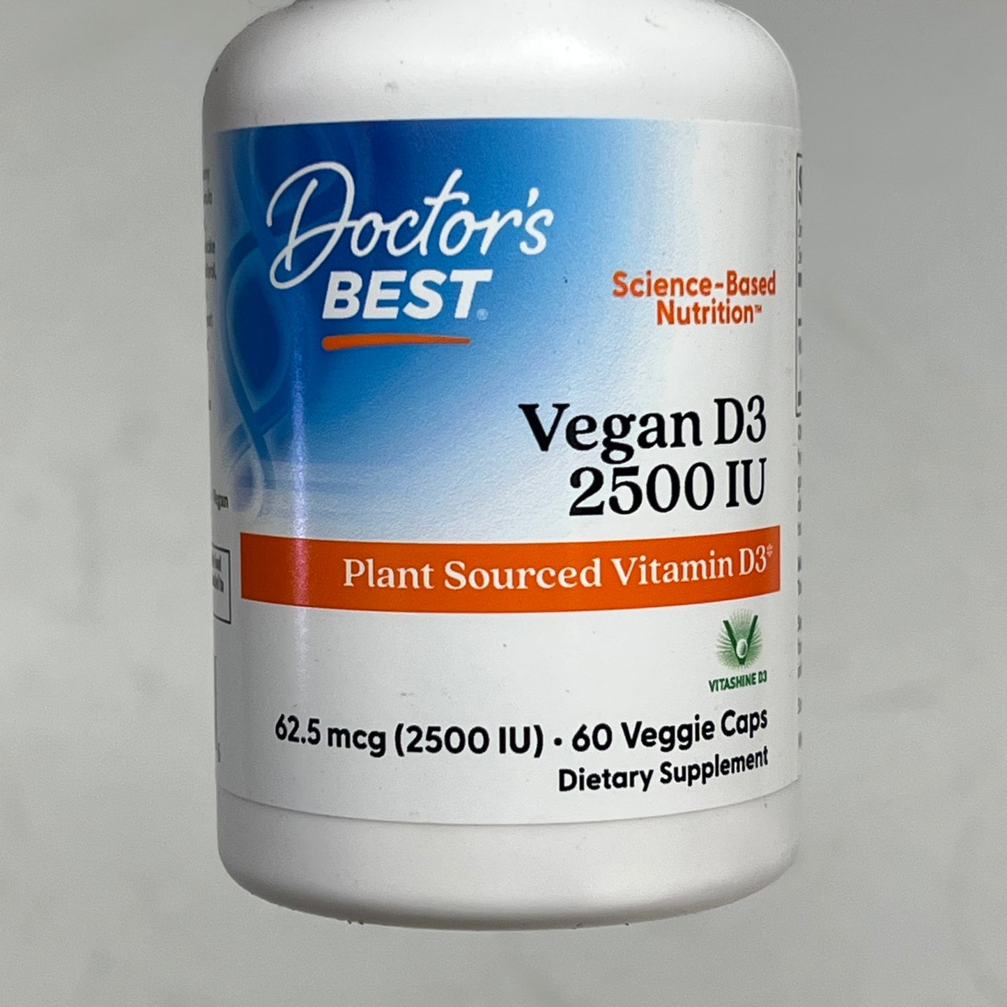 DOCTORS BEST  (2 PACK) Vegan D3 2500 Iu Vitamins Soy Free 60 Capsules Per Bottle