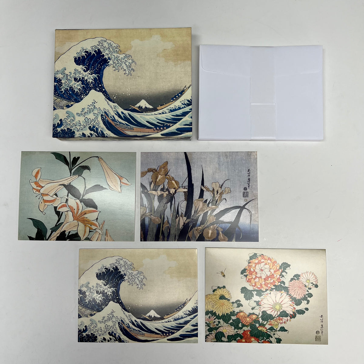 POMEGRANATE (2 PACK, 16 EACH) Hokusai Keepsake Boxed Notecards W/ Envelopes 4x5|"