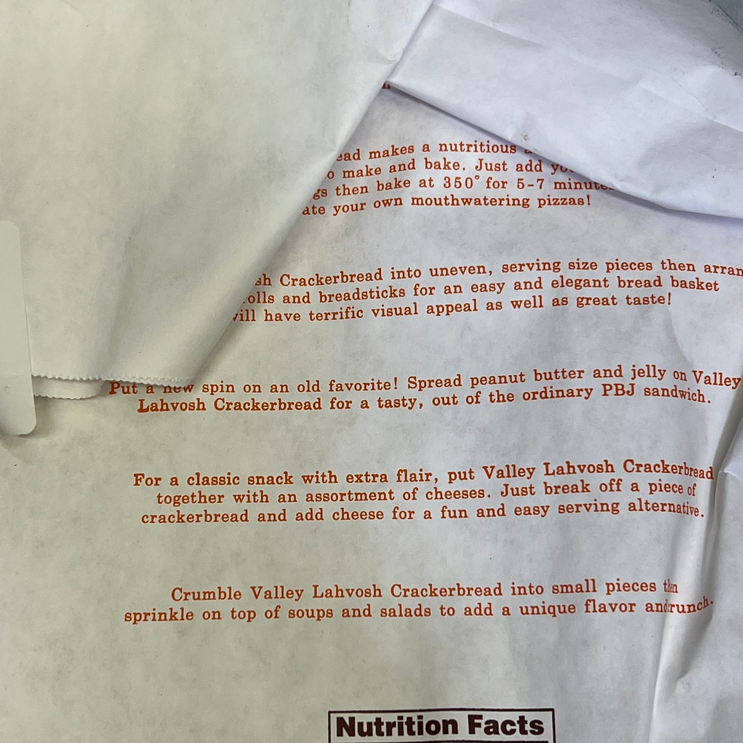 ZA@ VALLEY LAHVOSH (1 PACK, 5 EACH) Cracker Rounds "Breaking Bread" 15"  BB 04/27