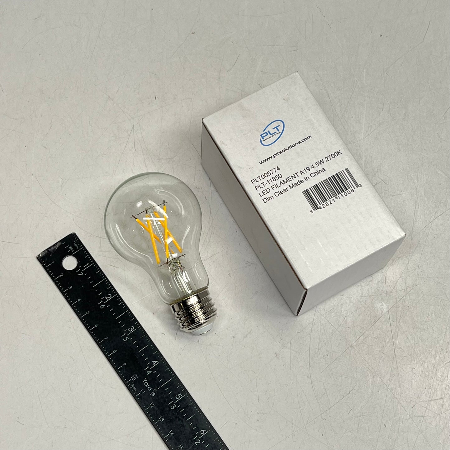 PLT SOLUTIONS (6 PACK) Led Filament Bulbs A19 4.5W 2700K Dimmable PLT-11850