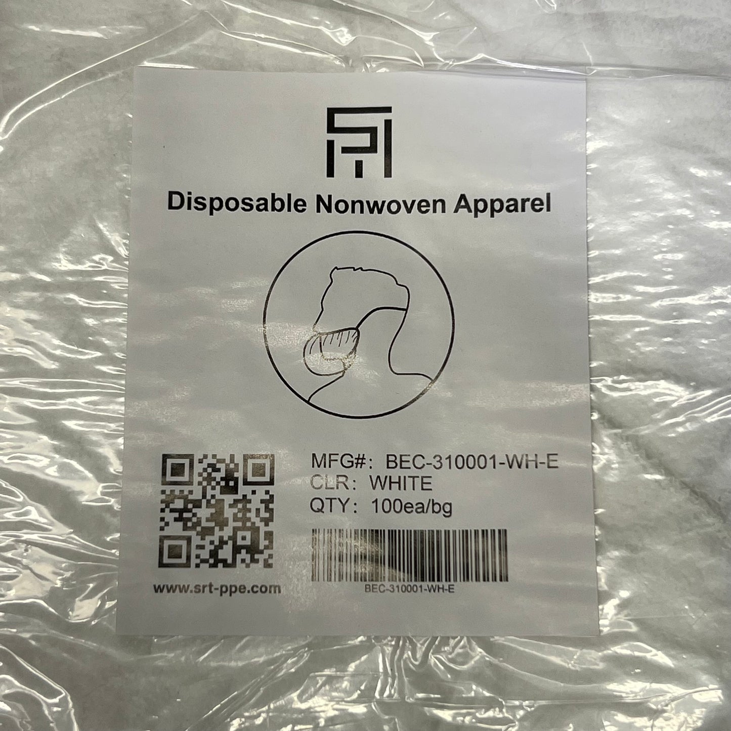 SRT (1000 Pcs) Disposable Face Masks 18", White BEC-310001-WH-E