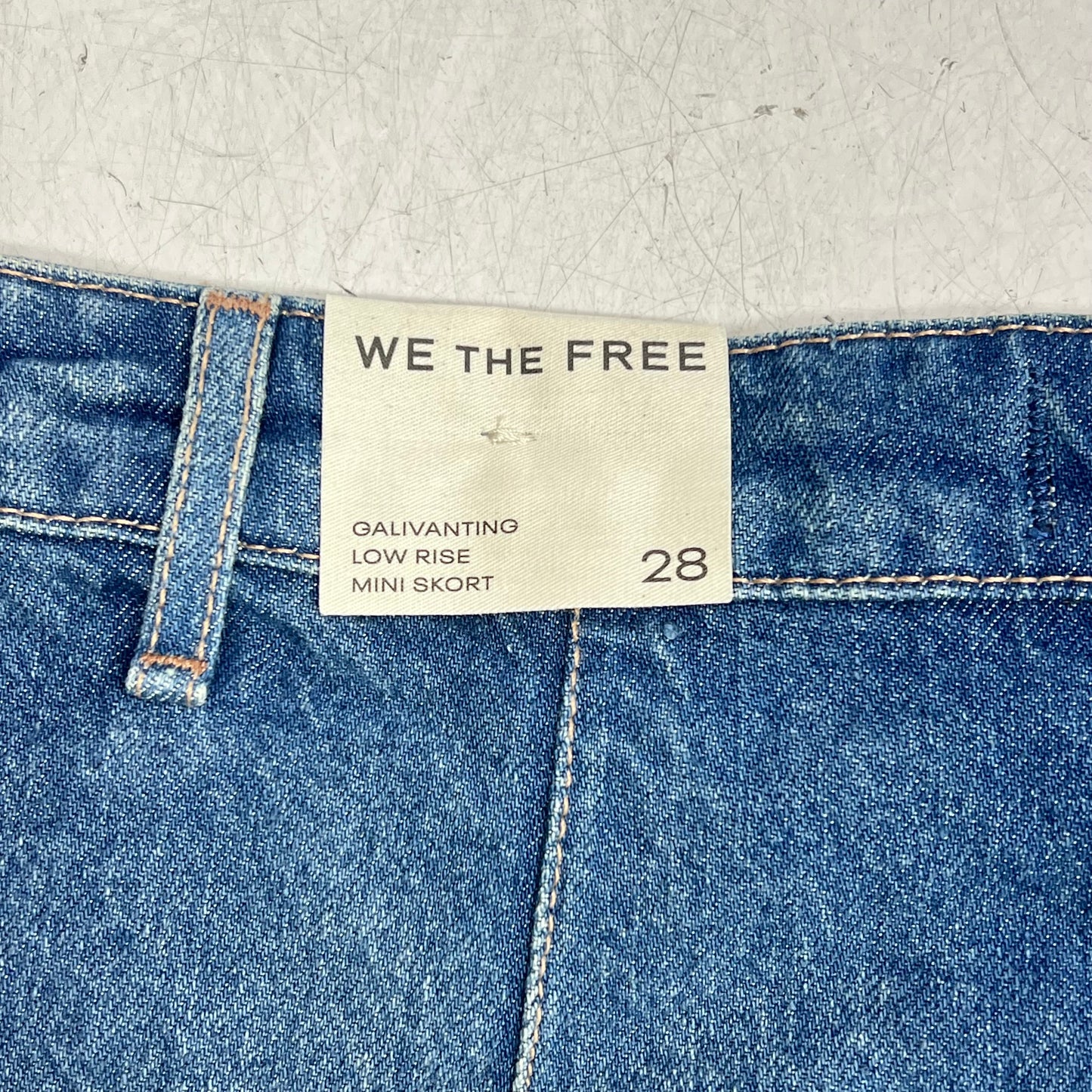 FREE PEOPLE  Gallivanting Peekaboo Skort Women's Sz 28 Blue Rebel OB1904070