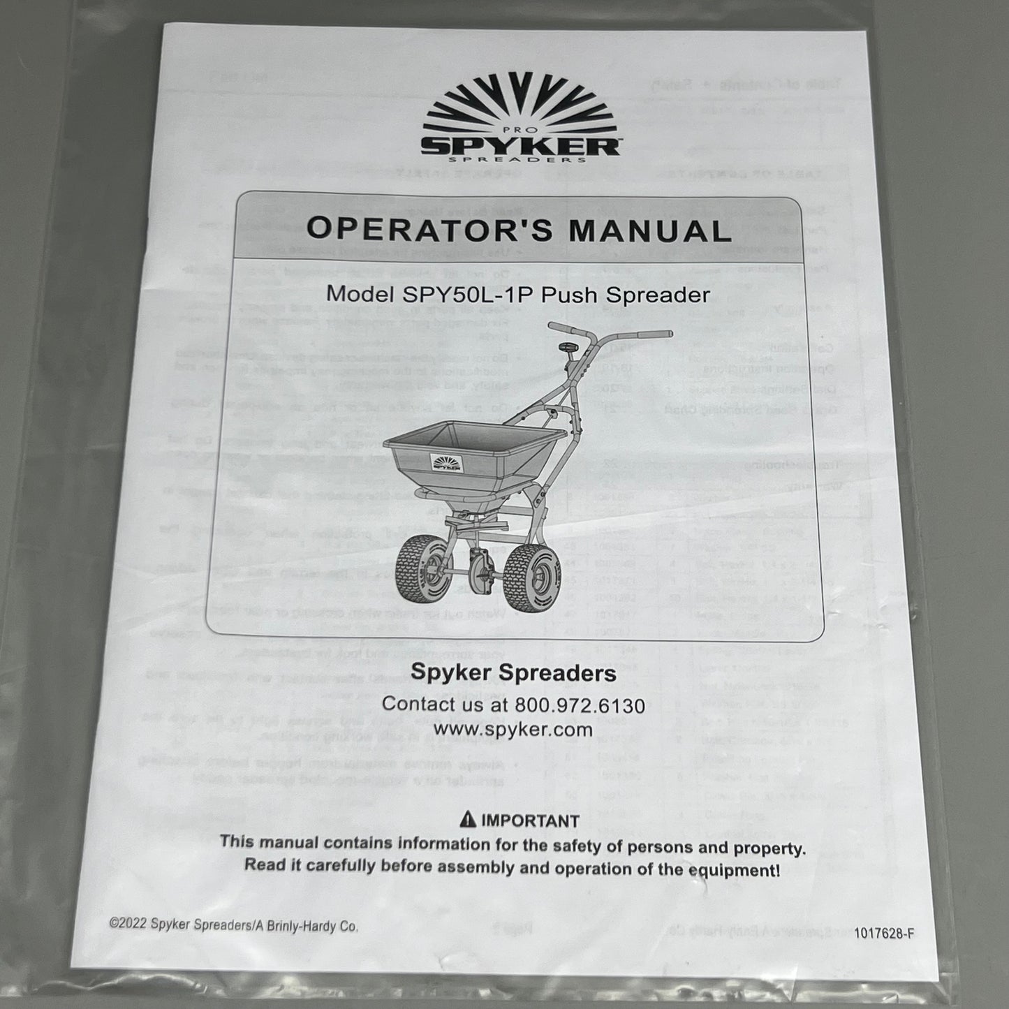 SPYKER Ergo-Pro Walk Behind Push Spreader 50 lb Capacity SPY50L-1P (New)