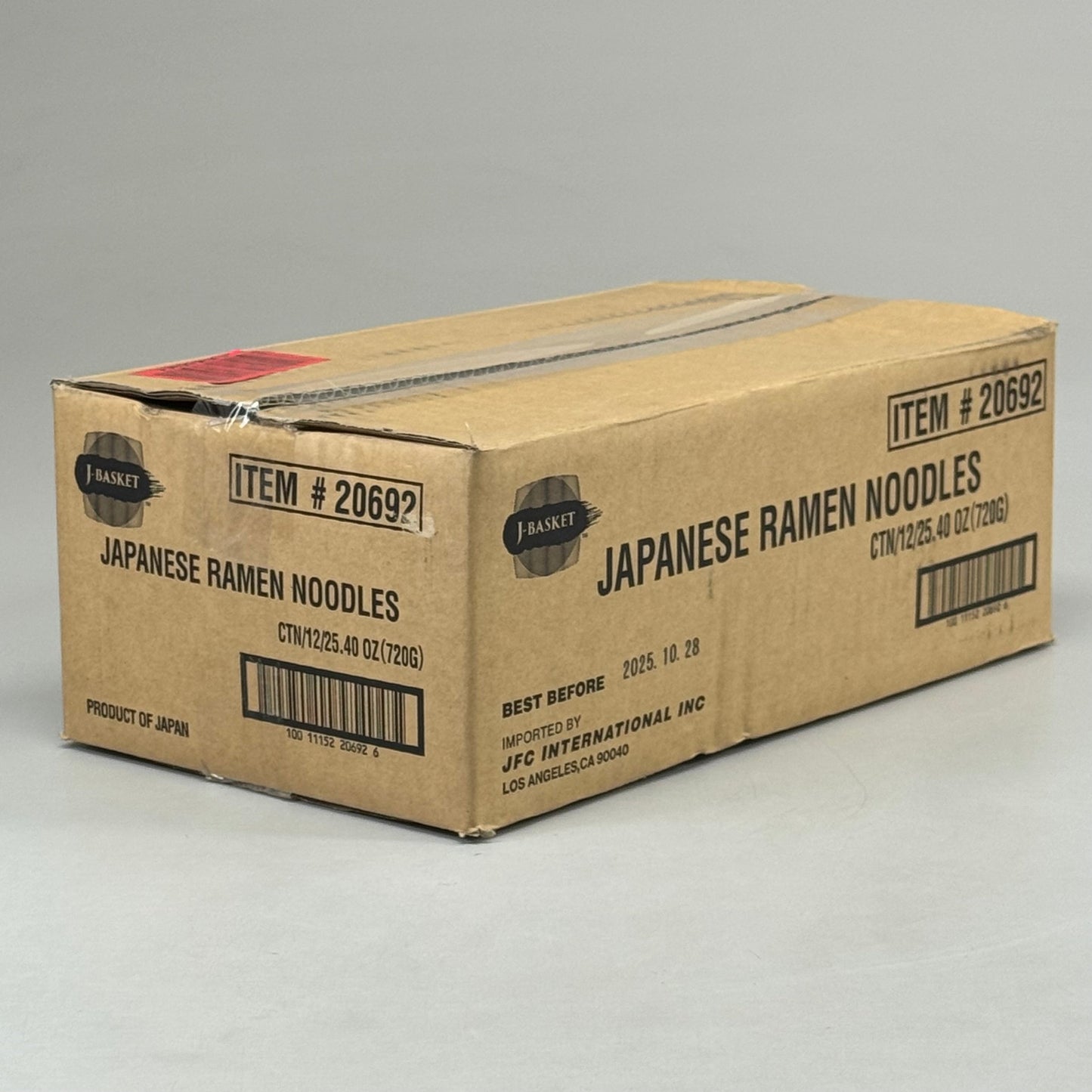 ZA@ J-BASKET (12 Pack, 1 Box) Japanese Ramen Noodles 25.4 Ounce per Package BB 10/25 D