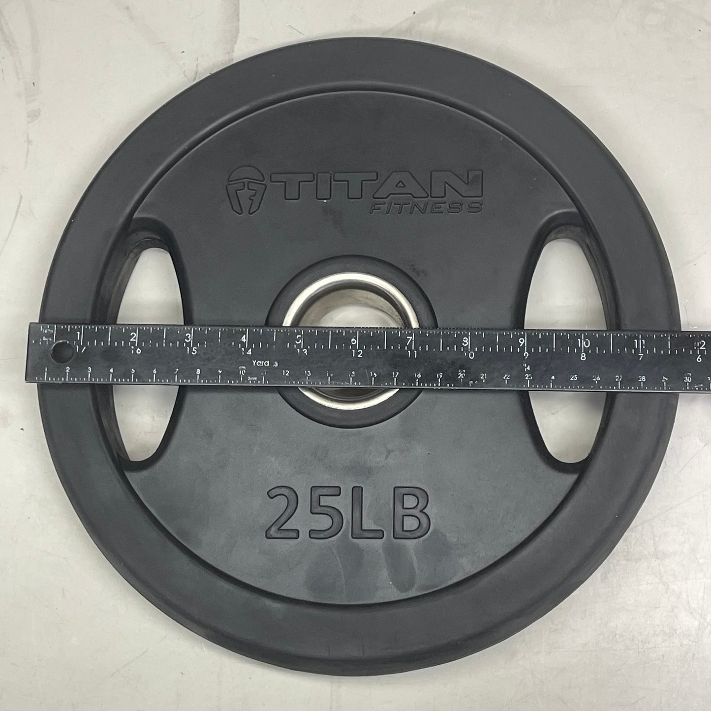 TITAN (2 PACK) 25 LB Barbell Olympic Grip Bumper Plates Black 430271