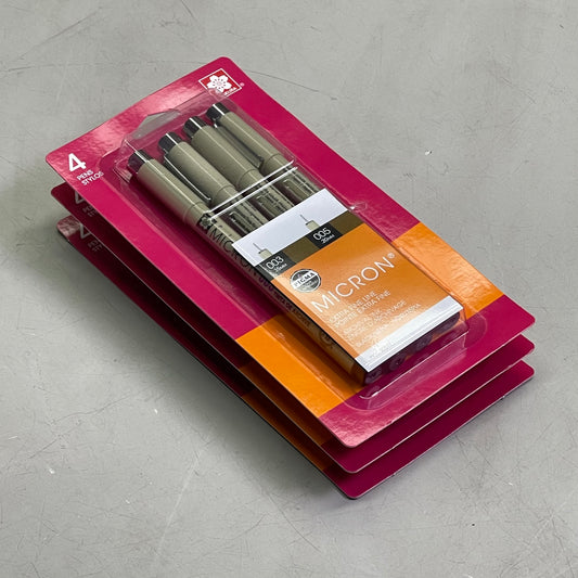 SAKURA (3-PACK) Pigma Micron Pens 0.15mm & 0.20mm Black/Sepia 50047