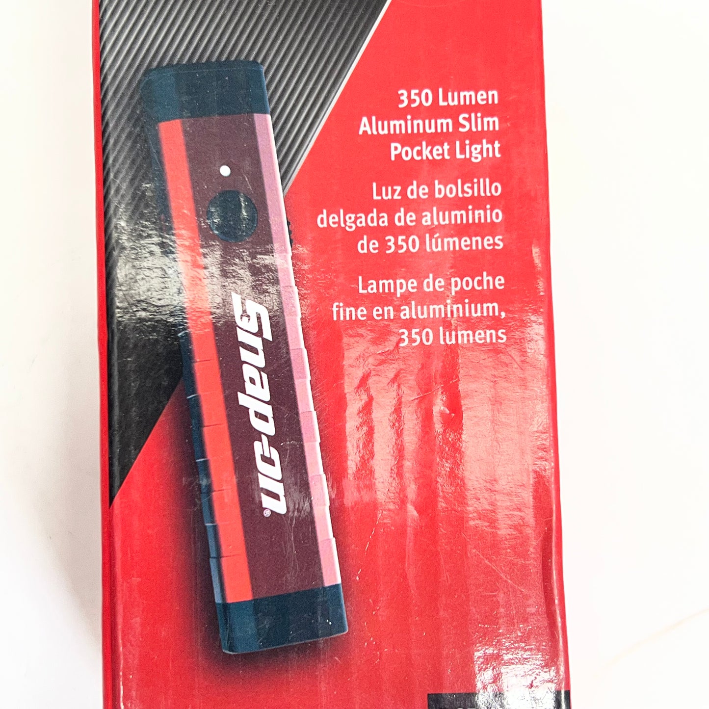 SNAP ON Aluminum Slim Pocket Light  350 Lumen 3.5 hr Run Time Red/Black ECPNJ032
