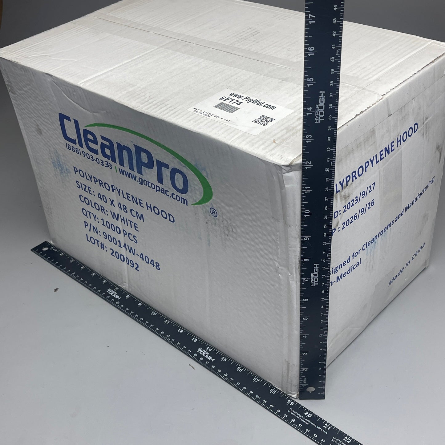 CLEANPRO (1,000 PACK) Bouffant Hood Disposable 90014W-4048 White BB 09/26/26