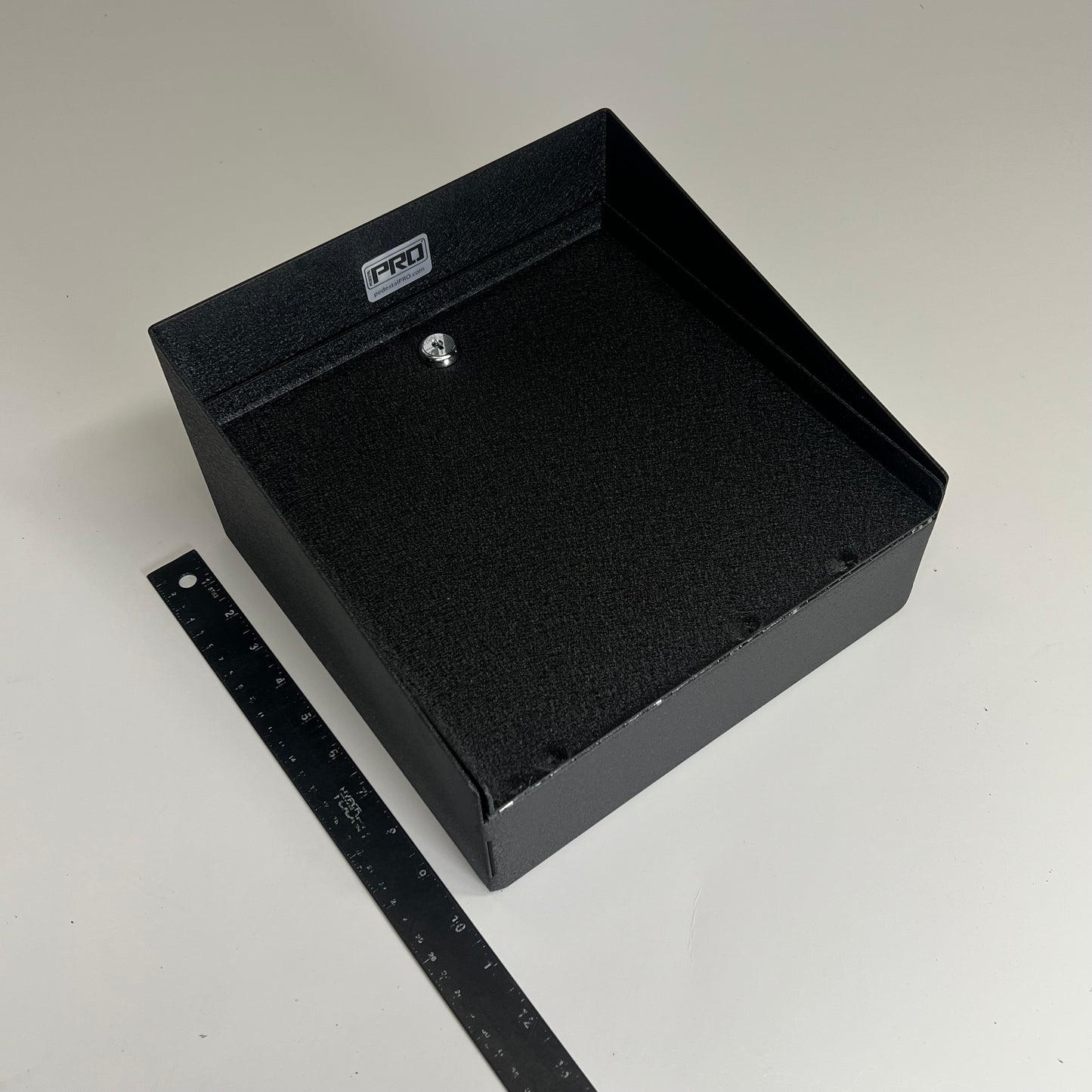 PEDESTAL PRO Square Steel Secure Housing for Low-voltage 10" Black MC-CS-10-E