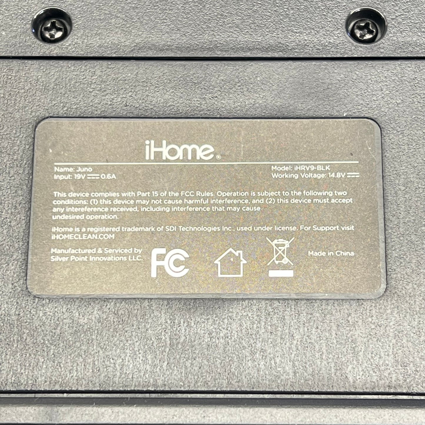 ZA@ IHOME Auto Vac Juno Robot Vacuum Mapping Technology Strong Suction IHRV9 (As-Is-Return)