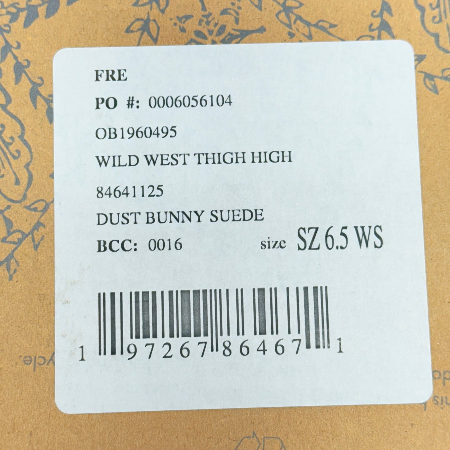 FREE PEOPLE Wild West Thigh High Boots Sz 6.5 WS Dust Bunny Suede 84641125- New
