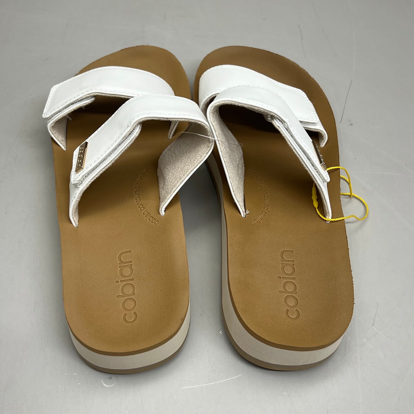 COBIAN Dana Rise Elevated Flatform Style Slide Women's Sz 9 White DNA24-100-09