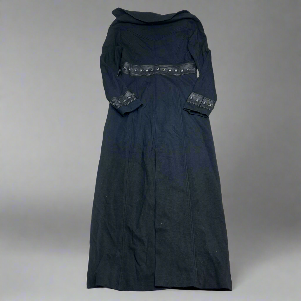 BEBE Studded Leather Button Closure Jacket Women's Sz M Black (Pre-Owned)