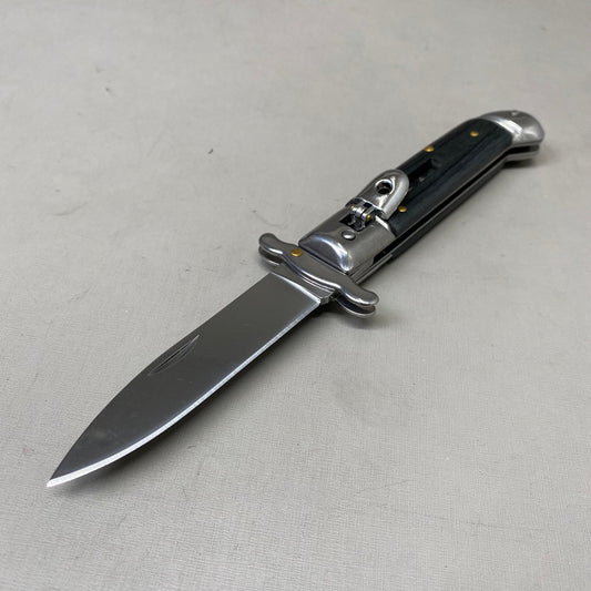 ZA@ ARMED FORCE TACTICAL Handcrafted OTF Pocket Knife 3.5" Blade 8" KnifeBlue Wood ST-10BK