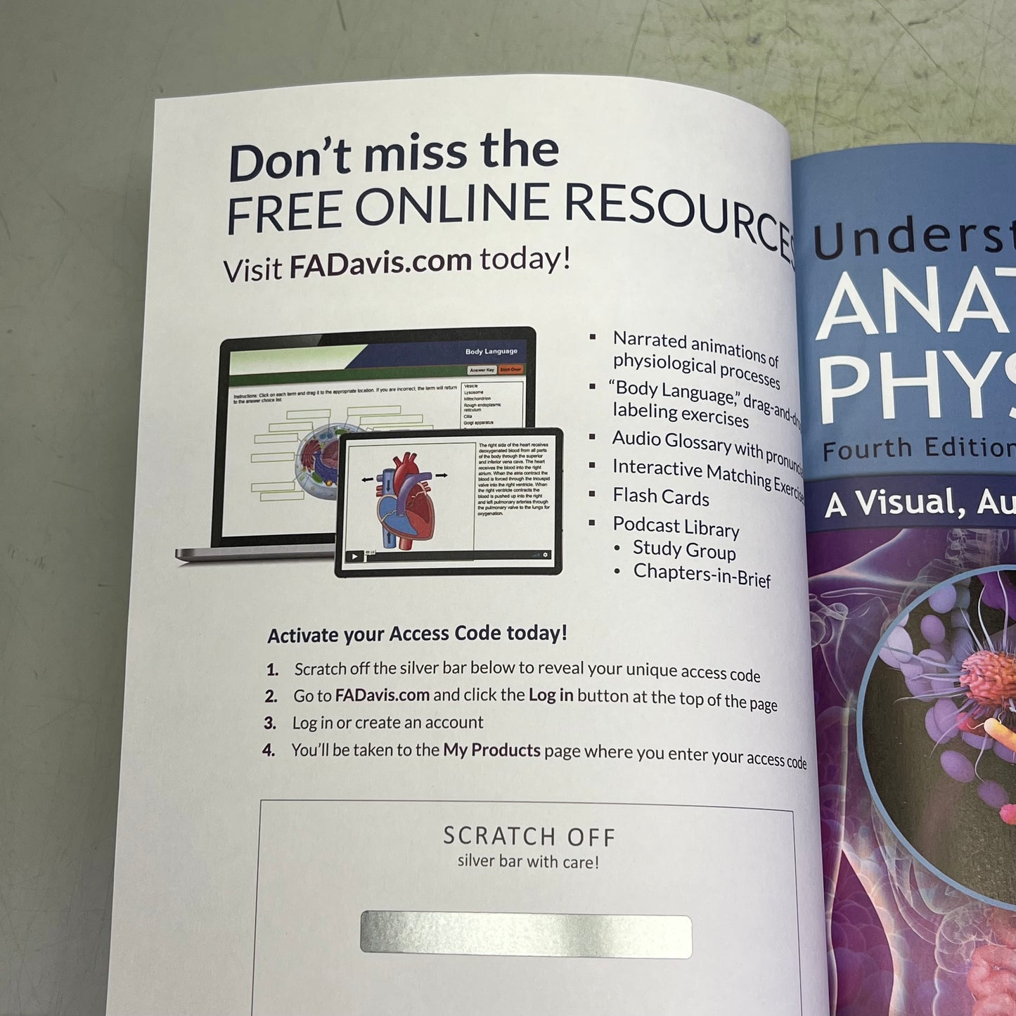 UNDERSTANDING ANATOMY & PHYSIOLOGY 4th Edition Paperback Book F.A. DAVIS