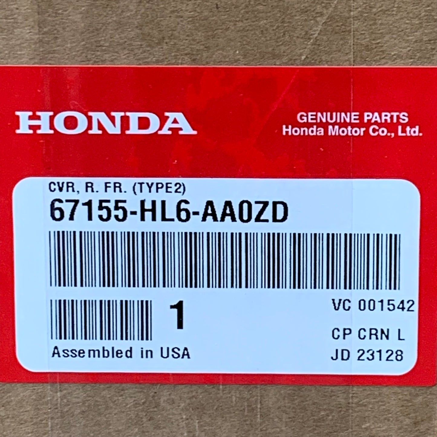 HONDA Talon Front Right Dual Clutch Transmission Door 67155-HL6-AA0ZD