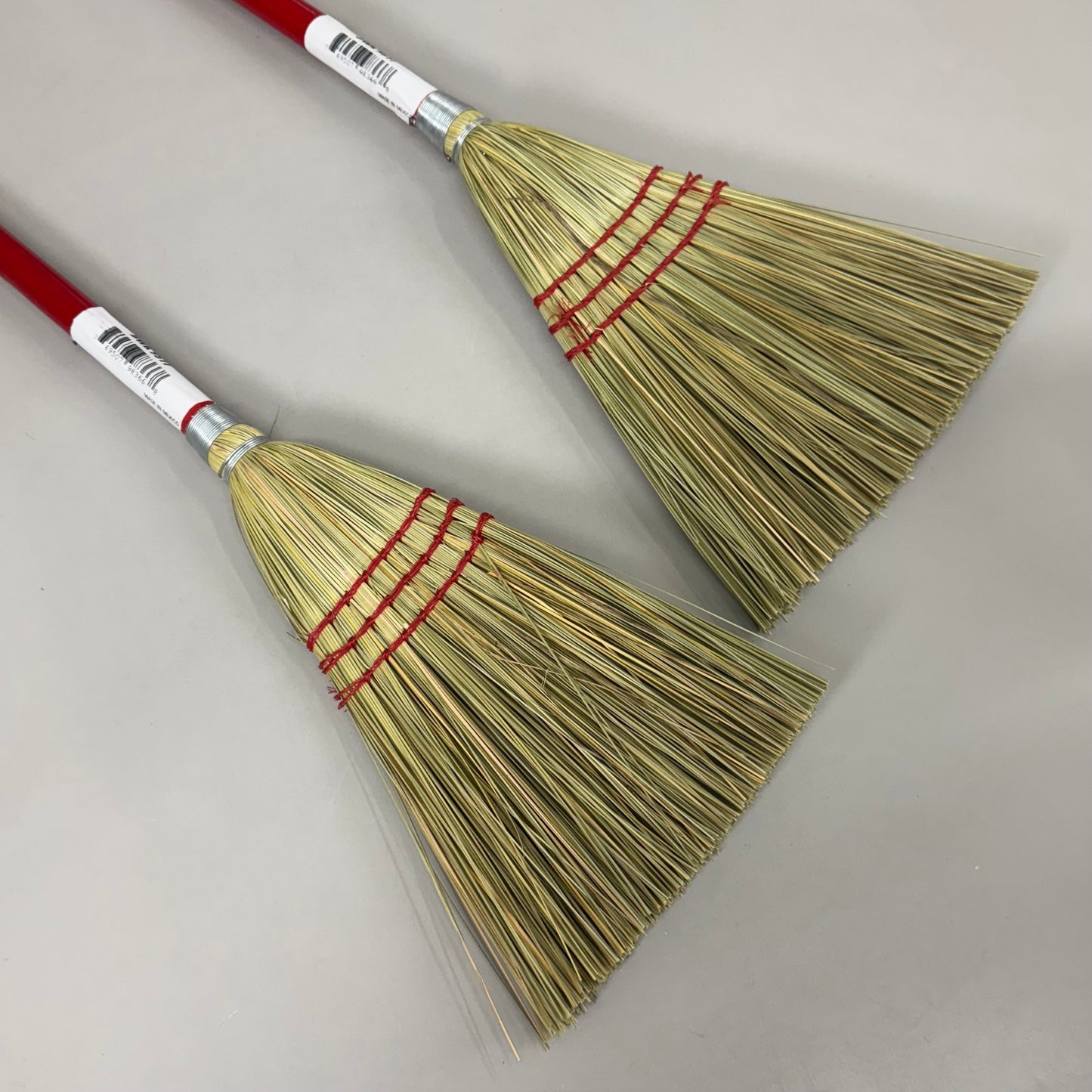 BOARDWALK (2 PACK!) Corn Fiber Bristles Lobby/Toy Broom 39.5" x 7" Red BWX951T