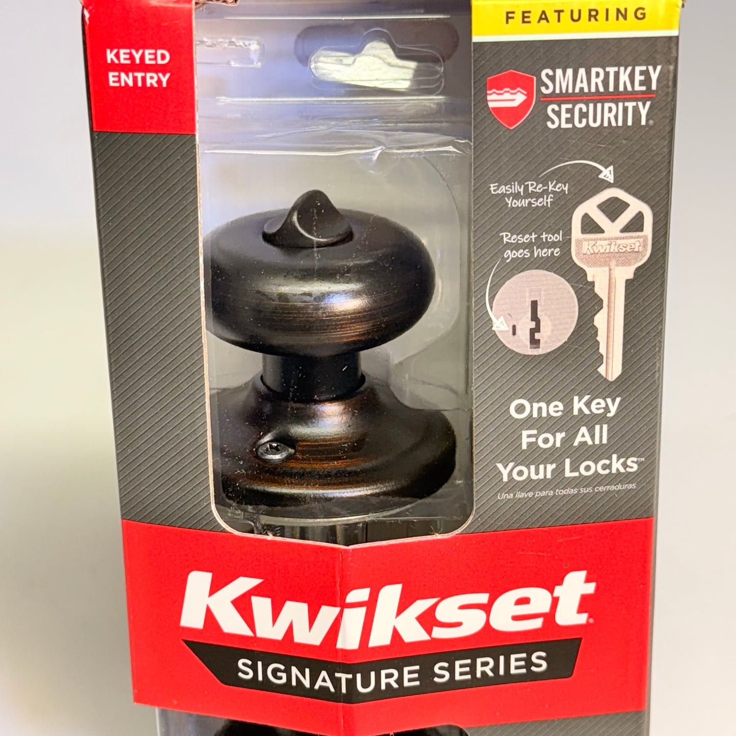 KWIKSET Juno Keyed Entry Knob Door Smartkey Venetian Bronze 97402-737 (New-Other)
