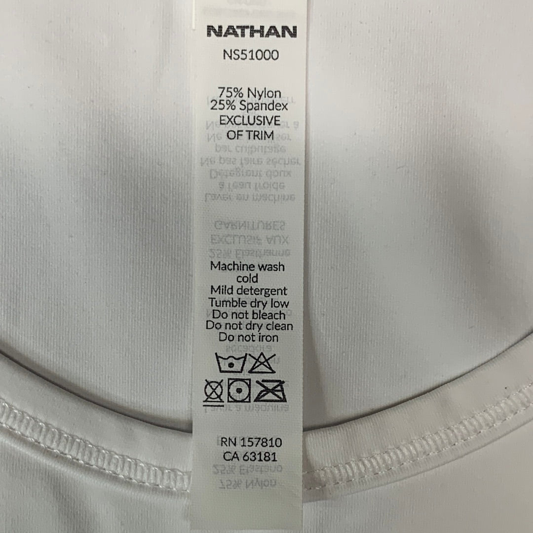 NATHAN Interval Crop Top Women's Sz L White NS51000-90002-L (New)
