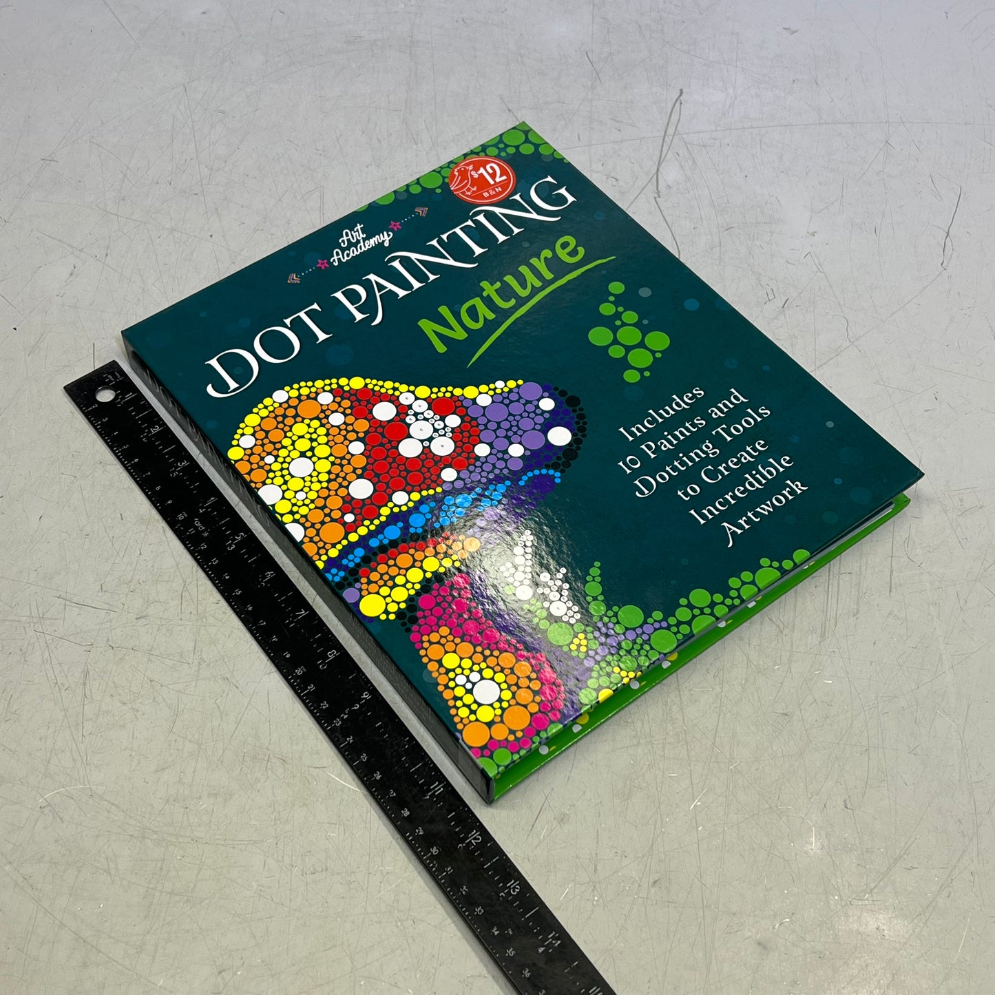 ART ACADEMY Hardback Dot Painting Nature Includes Paints & Tools Book 11"x10"x1"