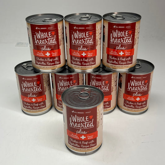 ZA@ WHOLE HEARTED  (8 PACK) Plus Chicken & Beef, Vegetables & Brown Rice Recipe Stew  BB 02/29