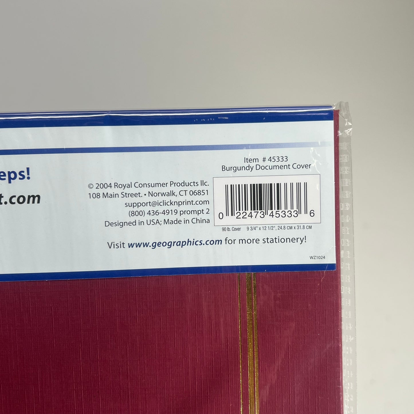 GEOGRAPHICS (6 PACK) Document Covers Die Cut 9-3/4"x 12.5" Burgundy 45333