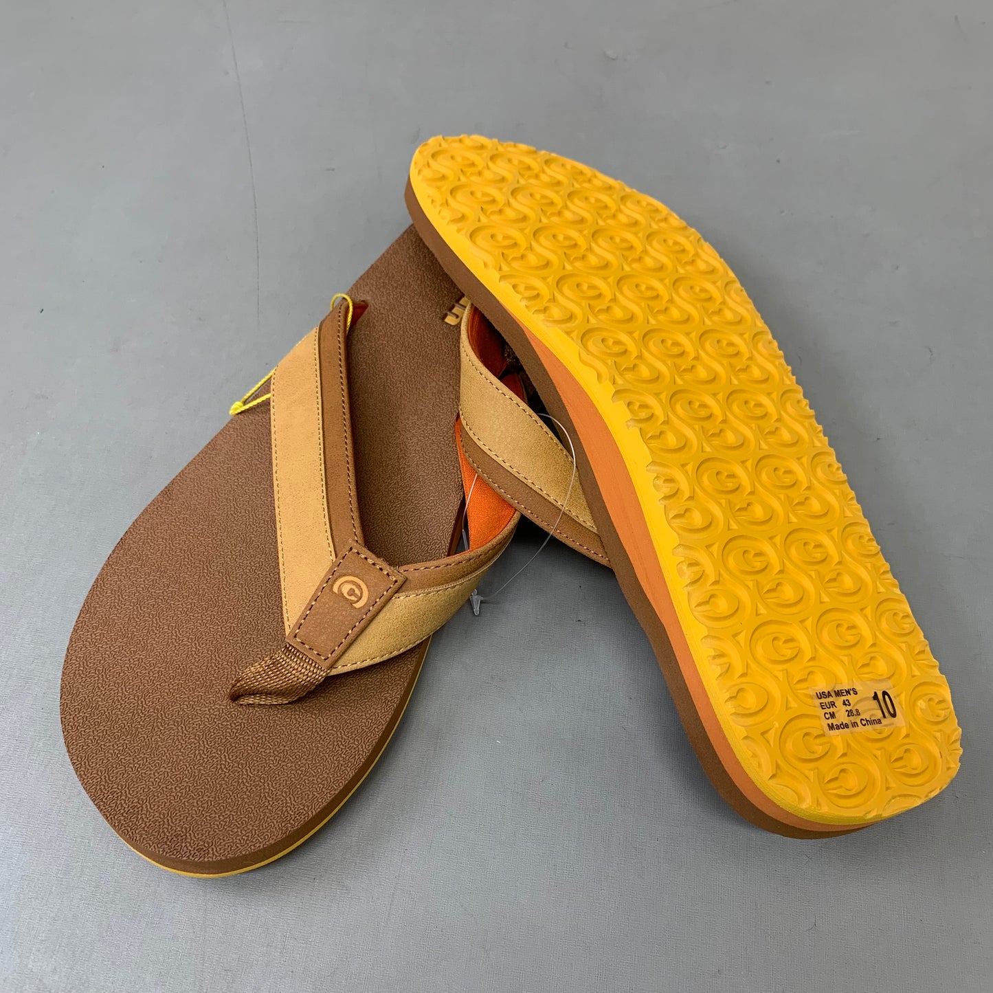 COBIAN Foamie Full Arch Support Sandals Men's Sz 10, 43 Eu Brown FAO25-200-10