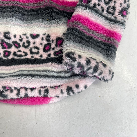 ZA@ HURLEY Girls Sherpa Printed Quarter-zip Jacket  Girls Sz S Multicolor 488365-A9X