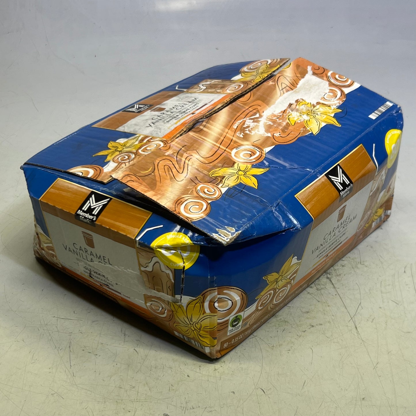 ZA@ MEMBER'S MARK (80 PACK) Medium Roast Coffee Pods, Caramel Vanilla Cream 0.35 oz. BB 03/26 (New Other, Distressed Box)