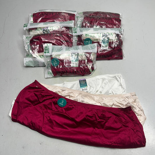 ZA@ VANITY FAIR Lot of Lingerie Perfectly Yours Ravissant Brief Women's Sz 4XL Cherry/Crème/White 15711