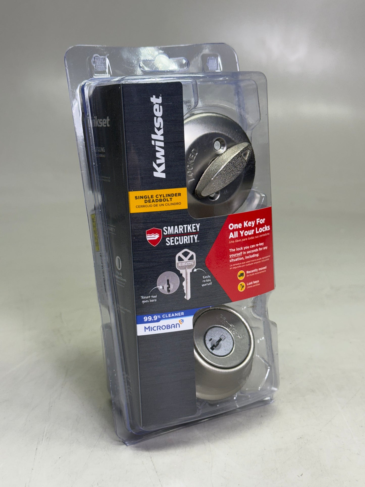 KWIKSET Single Cylinder Deadbolt w/ Smartkey Antique Brass Finish 96600-750