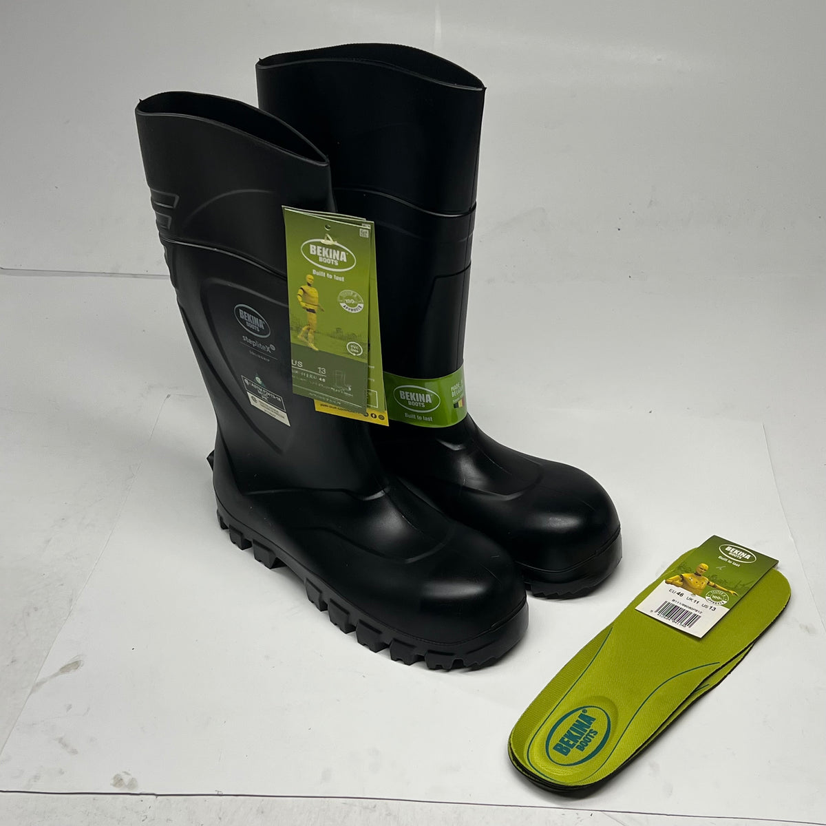 BEKINA BOOTS Solidgrip Steplitex Boots Regular Toe Men's Sz 13 Black
