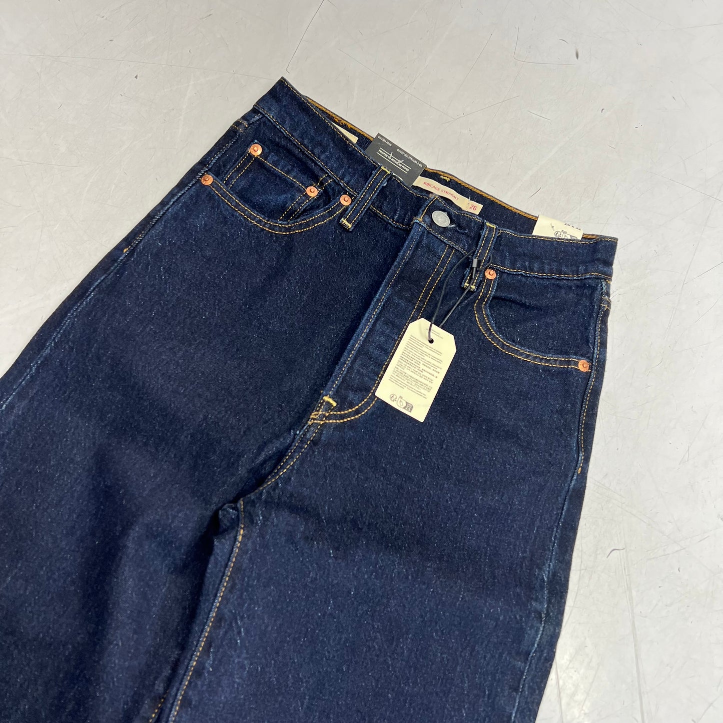 LEVIS Ribcage Straight Leg Denim Pants  Women's Sz 26x32 Small Course 79078-0014