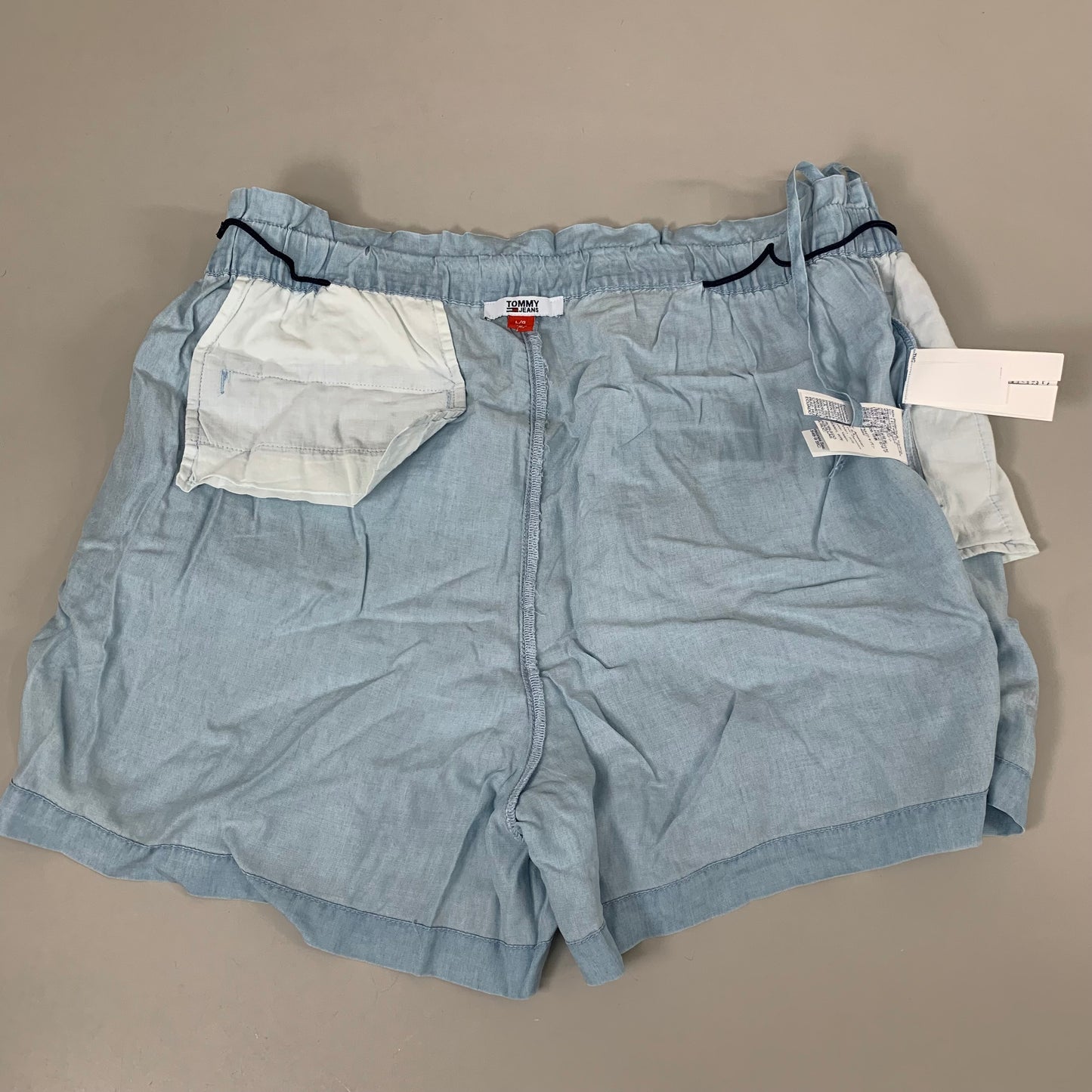 TOMMY HILFIGER JEANS Lyocell Shorts Side Ties Blue Women's SZ Large